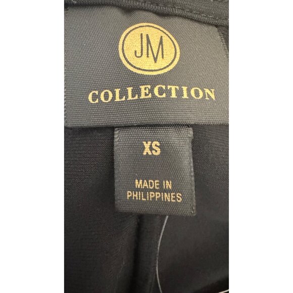 NWT JM Collection XS  Black Sleeveless Asymmetrical Overlay Dress Polyester - Picture 2 of 15
